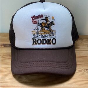 Coors Banquet Rodeo Trucker Hat - Brown and White